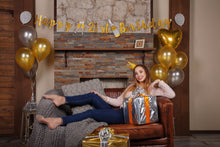 Load image into Gallery viewer, 21st Birthday Decorations Banner by Aliza | 21 Finally Legal Bday Decor for Girls 2000 โ Huge 8-feet Long Gold Silver Birthday Supplies Glitter Sparkling Banner โ The Perfect Decoration for Her Party