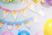 Load image into Gallery viewer, Unicorn Party Decorations by Aliza | Girl Princess Toddler Kids Birthday Pastel Rainbow Pink Decorations – Cups Plates Signs Napkins Balloons Tablecloth Utensils – Decorations for Girls – Serves