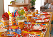 Load image into Gallery viewer, Superhero Birthday Party Supplies by Aliza | Baby Boy Toddler Kids Birthday Super Hero Decorations – Cups Plates Signs Napkins Balloons Tablecloth Utensils – Decorations for Boys and Girls – Serves 25