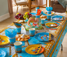 Load image into Gallery viewer, Construction Birthday Party Supplies by Aliza | Baby Boy Toddler Kids Dump Truck Car Tractor Transportation Decorations – Cups Plates Signs Napkins Tablecloth Utensils – Decorations for Boys and Girls – Serves 25