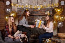 Load image into Gallery viewer, 21st Birthday Decorations Banner by Aliza | 21 Finally Legal Bday Decor for Girls 2000 โ Huge 8-feet Long Gold Silver Birthday Supplies Glitter Sparkling Banner โ The Perfect Decoration for Her Party