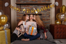 Load image into Gallery viewer, 21st Birthday Decorations Banner by Aliza | 21 Finally Legal Bday Decor for Girls 2000 โ Huge 8-feet Long Gold Silver Birthday Supplies Glitter Sparkling Banner โ The Perfect Decoration for Her Party
